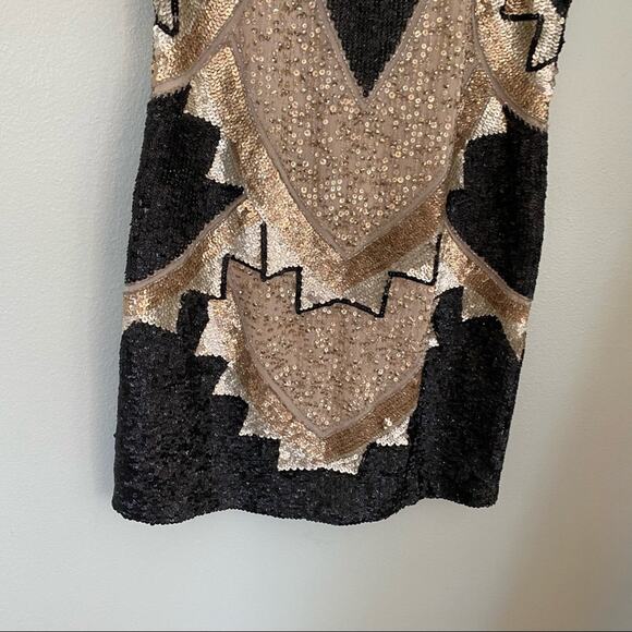 Needle & Thread Gold Sequin Mini Dress 4 - Picture 8 of 11